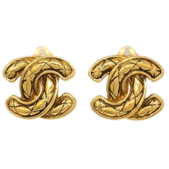 Chanel Gold CC Earrings Clip-On - Picture 1 of 8